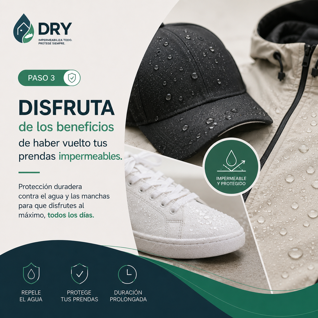 Dry Prendas | Impermeabilizante | Telas | Cueros | Zapatos | Gorras | Muebles
